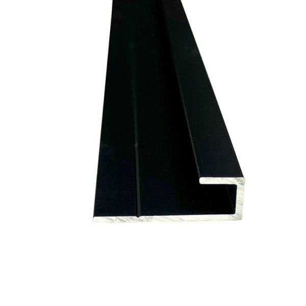 Compact Composite Wall Panel 4mm End Cap - 2440mm Black Tile