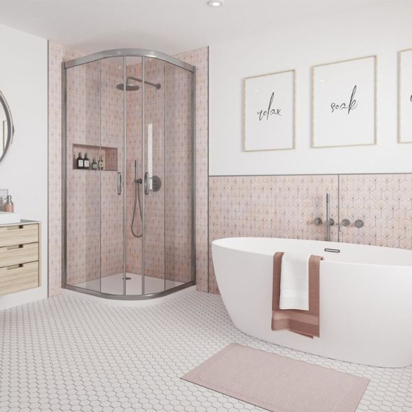 Wetwall Bathroom Wall Panel - Stella Rosa