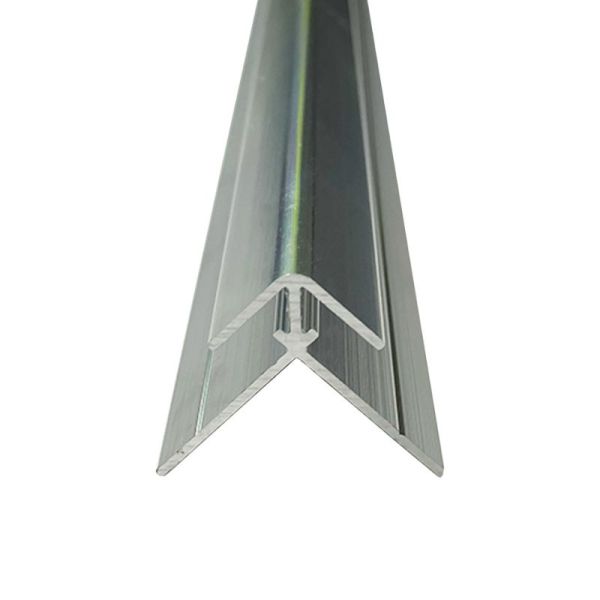 Wetwall Bathroom Alloy Panel 4mm External Corner - 2440mm Polished Silver