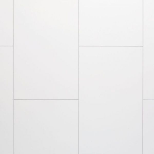 Bathroom Wall Panel - 1000mm x 2400mm x 10mm Grout Line Large White Tile