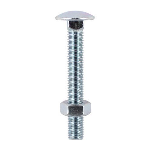M12 x 100mm - Coach Bolt with Nut Grade 4.6 DIN 603 - BZP - Bag of 14