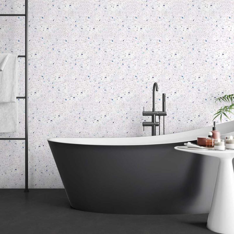 Bathroom Wall Panel - 1000mm x 2400mm x 10mm White Sparkle Bathroom Wall Panel