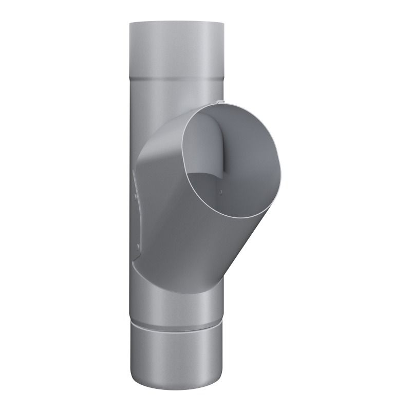 Lindab Aluminium Pipe Branch - 75mm Silver Metallic