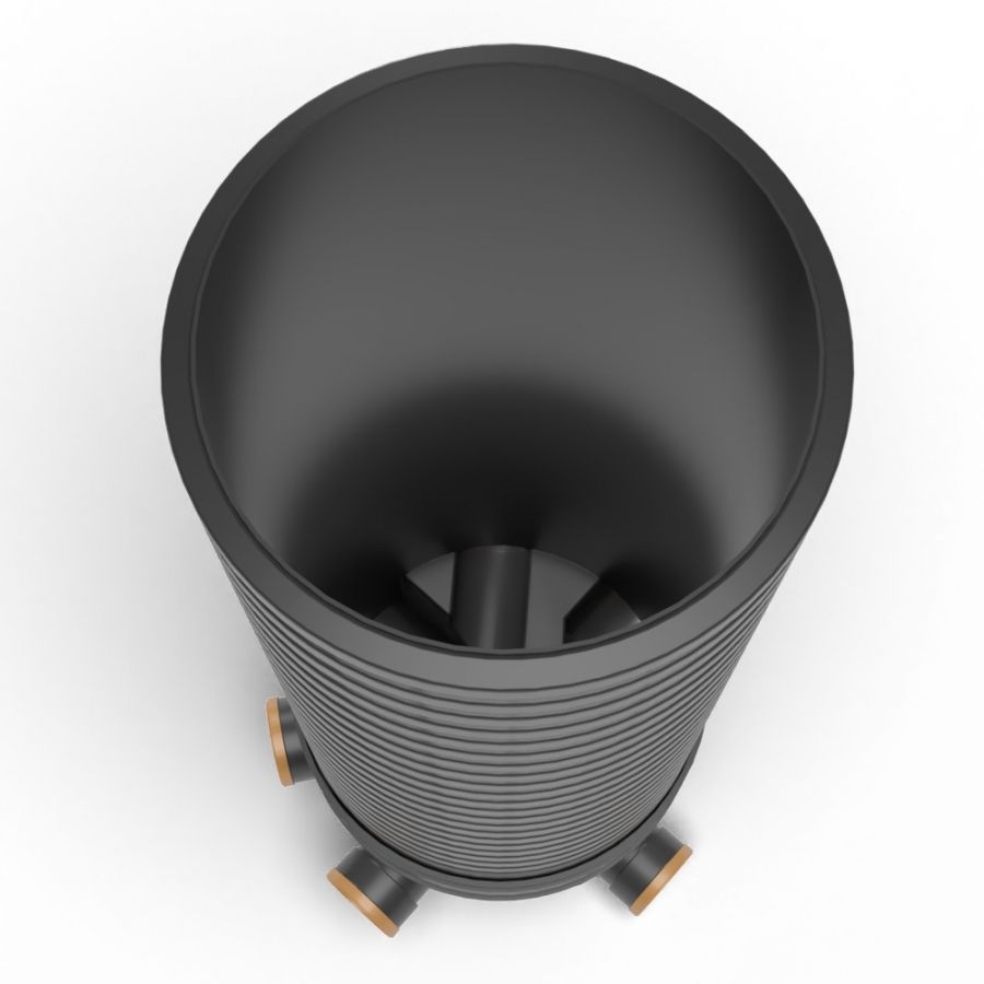 Inspection Chamber Set - 450mm Diameter x 1940mm Depth with 110mm Channel & 110mm Inlets