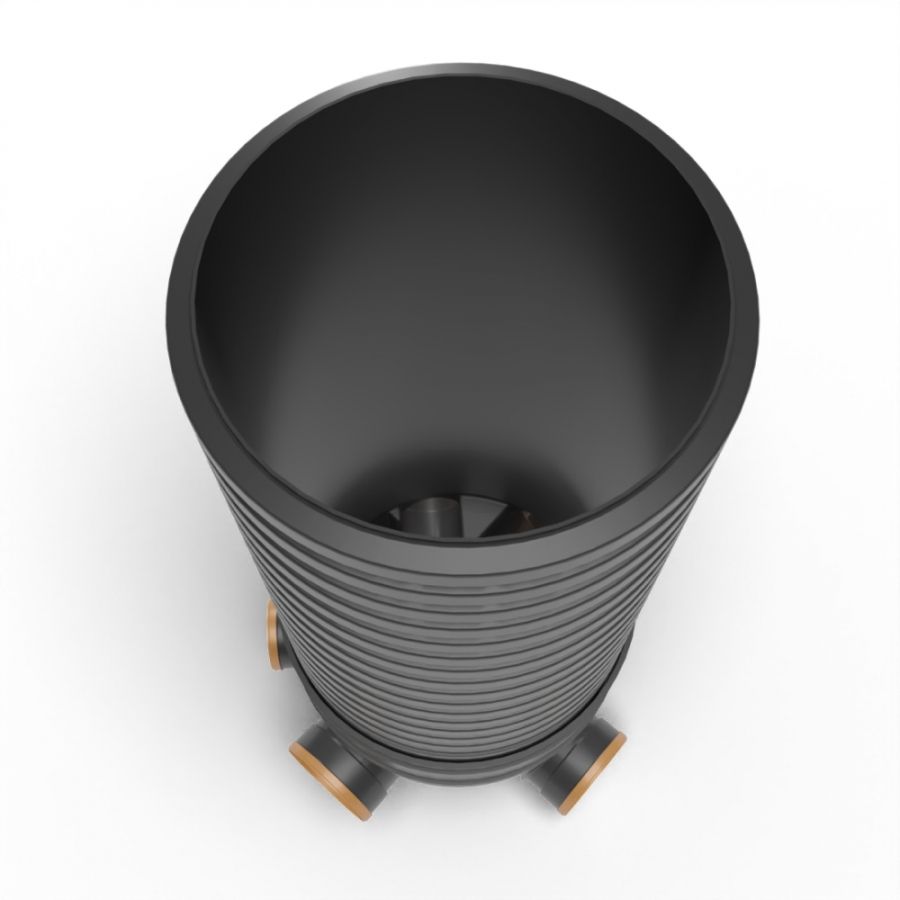 Inspection Chamber Set - 450mm Diameter x 1550mm Depth with 160mm Channel & 160mm & 110mm Inlets