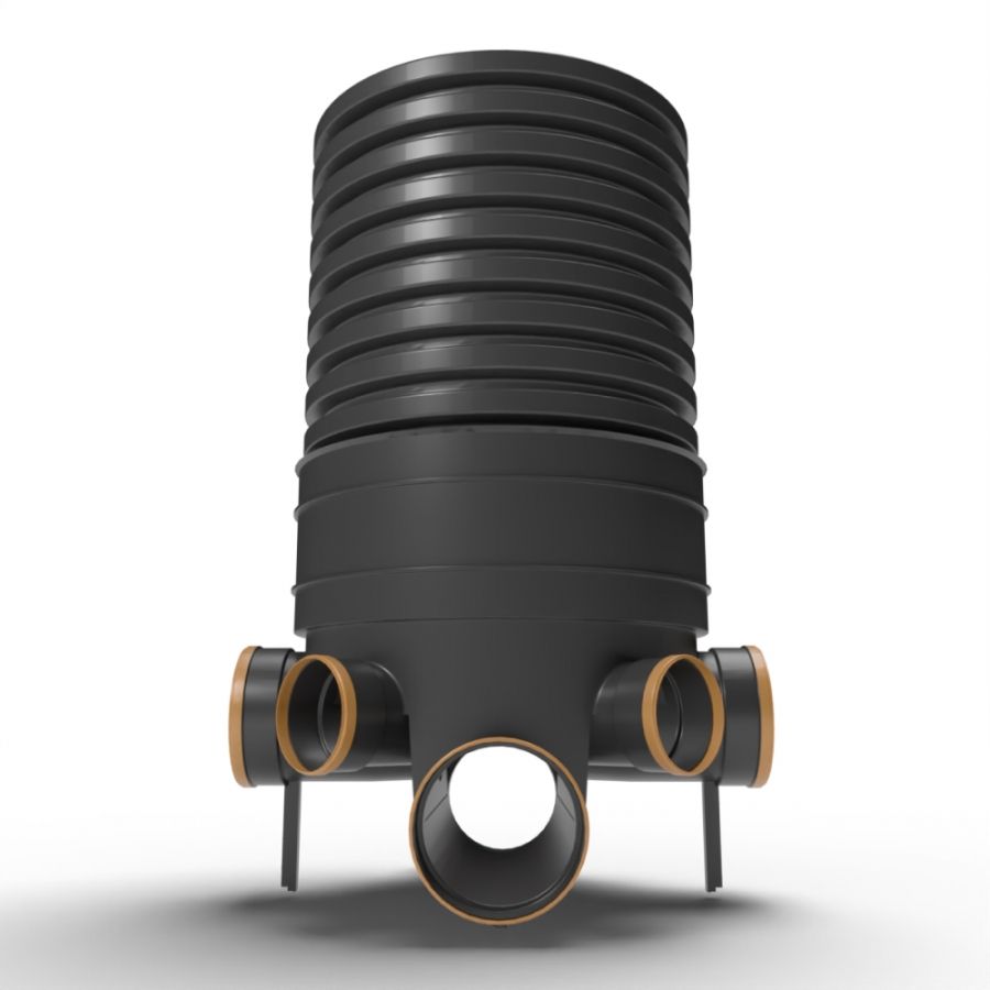 Inspection Chamber Set - 450mm Diameter x 1030mm Depth with 160mm Channel & 160mm & 110mm Inlets