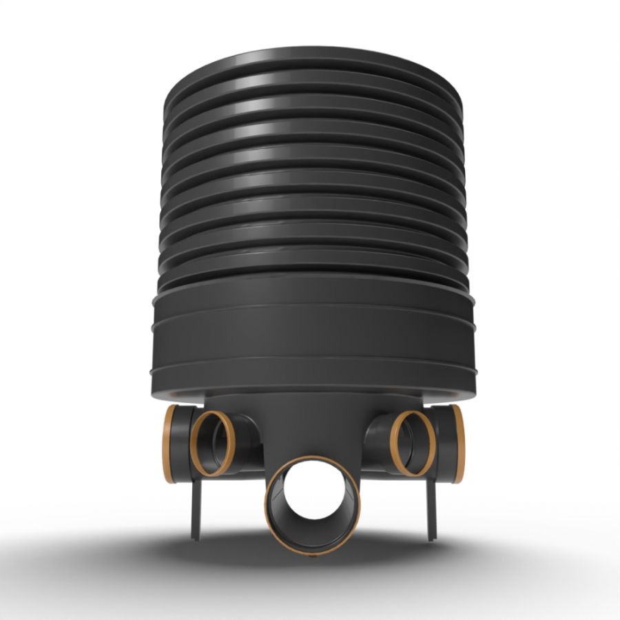 Inspection Chamber Set - 600mm Diameter x 1050mm Depth with 160mm Channel & 110mm Inlets