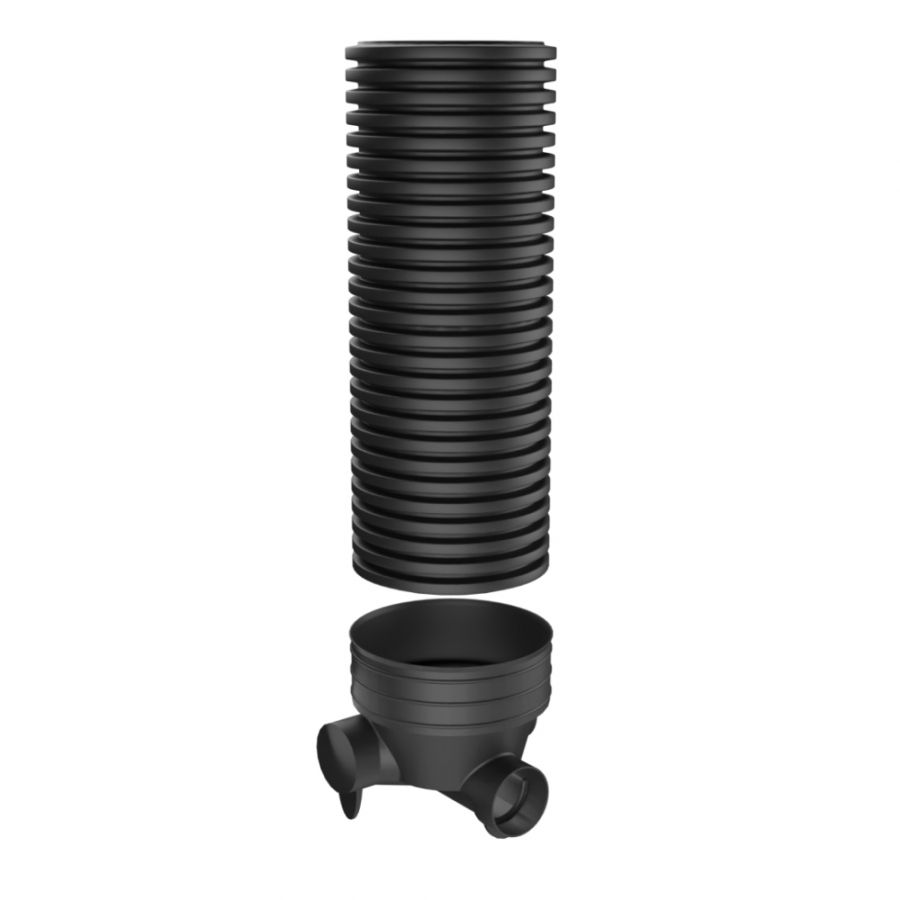 Inspection Chamber Set - 450mm Diameter x 2020mm Depth with 150mm Channel & 150mm Inlets