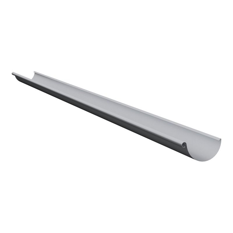 Lindab Half Round Aluminium Gutter - 150mm x 3mtr Silver Metallic
