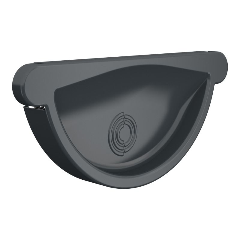 Lindab Aluminium Gutter Self-Locking Stop End - 150mm Anthracite Grey