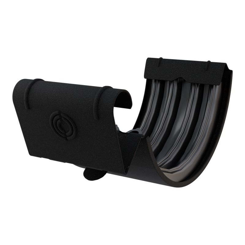 Lindab Aluminium Gutter Union with Rubber Seal - 125mm Black