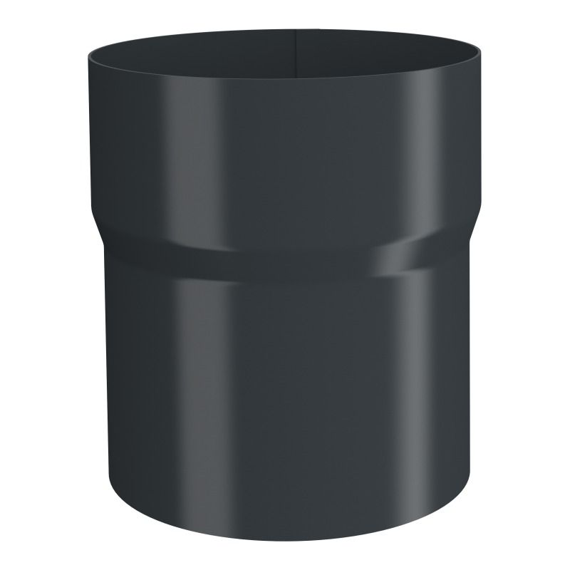 Lindab Aluminium Pipe Connector - 75mm Anthracite Grey