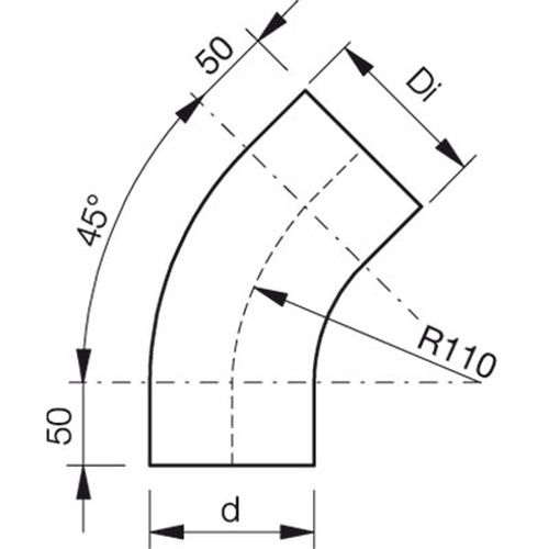 Lindab Steel Conical Downpipe Bend 45 - 87mm Black