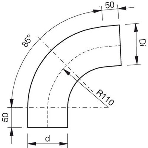 Lindab Steel Conical Downpipe Bend 85 - 87mm Matte Black