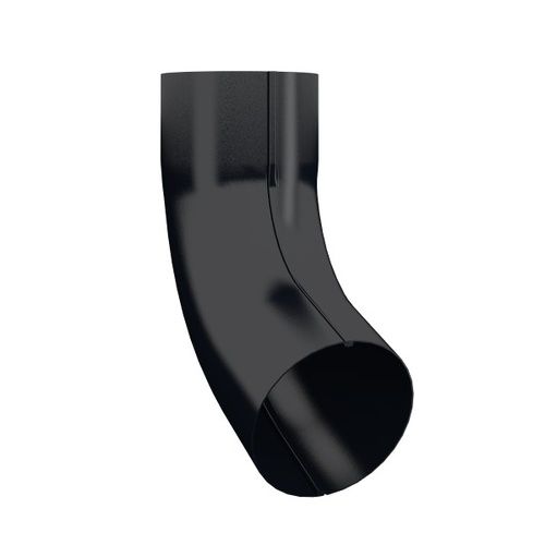 Lindab Steel Downpipe Bend with Socket 70 - 75mm Black