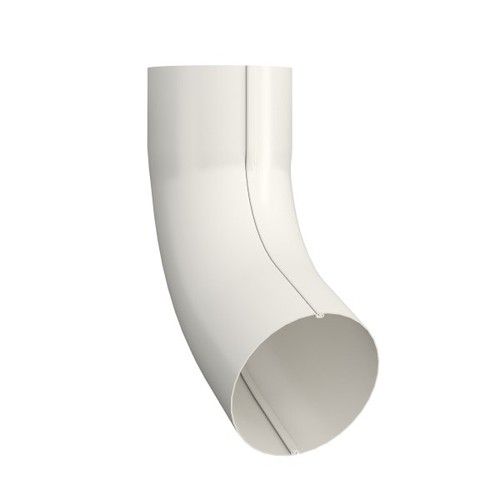 Lindab Steel Downpipe Bend with Socket 70 - 87mm Antique White