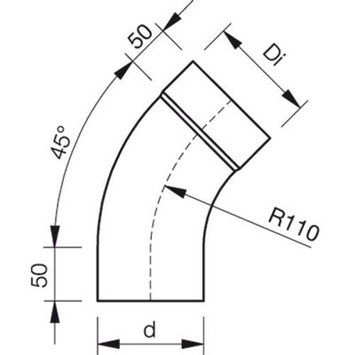 Lindab Steel Downpipe Bend with Socket 45 - 75mm Brown