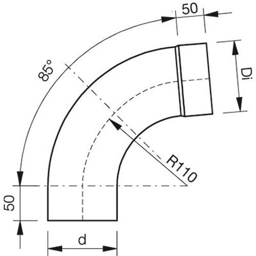 Lindab Steel Downpipe Bend with Socket 85 - 100mm Brown