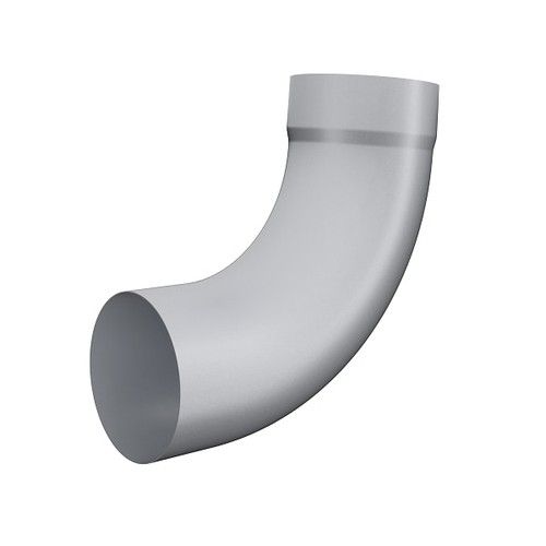 Lindab Steel Downpipe Bend with Socket 85 - 100mm Silver Metallic