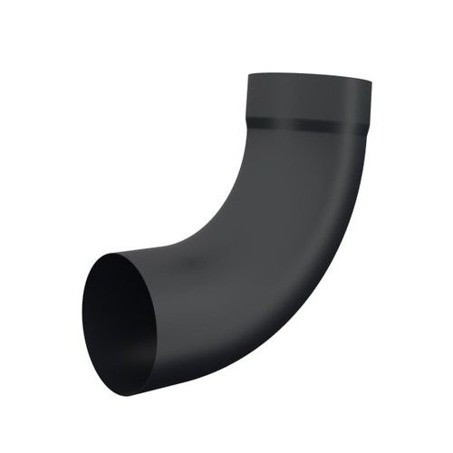 Lindab Steel Downpipe Bend with Socket 85 - 87mm Matte Black