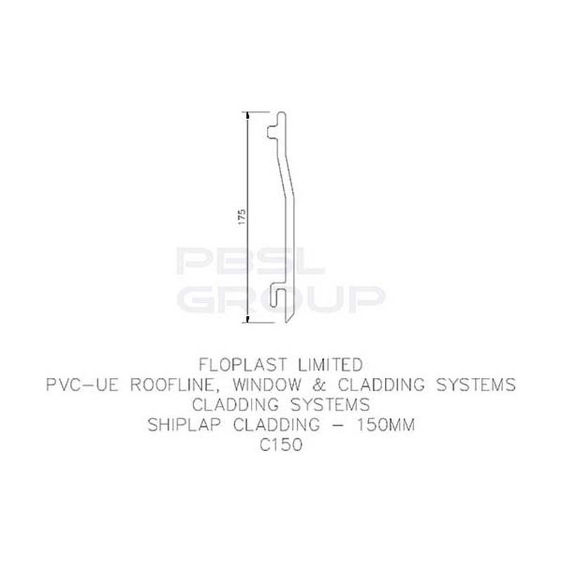 FloPlast Shiplap Cladding - 150mm x 5mtr White - Pack of 5