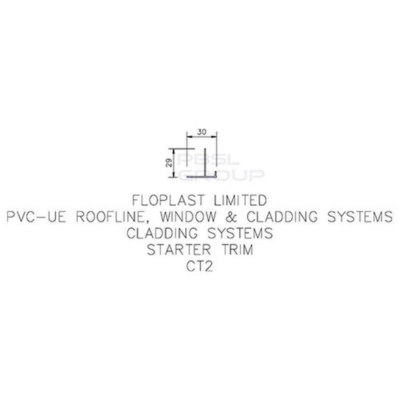 FloPlast Shiplap Cladding Starter Trim - 5mtr Rosewood