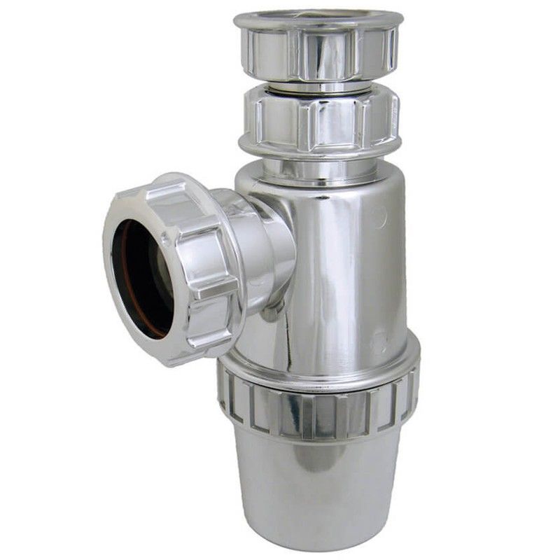 FloPlast Bottle Trap Chrome Style Telescopic - 76mm Seal x 40mm Chrome