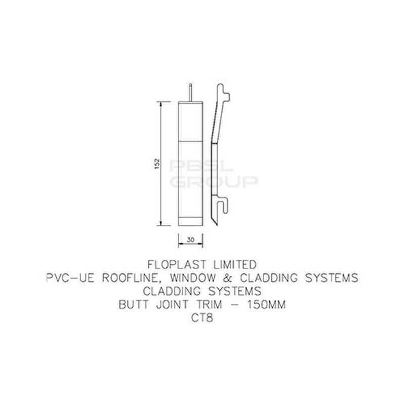 FloPlast Shiplap Cladding Butt Joint - 150mm Rosewood