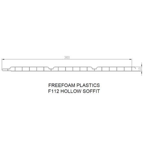 300mm Anthracite Grey Hollow Soffit Board - 10mm x 5mtr
