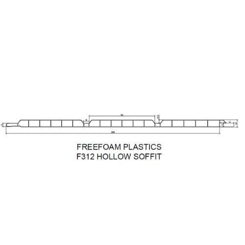 300mm White Hollow Soffit Board - 10mm x 5mtr