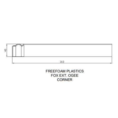 White Ogee Fascia Corner - 300mm