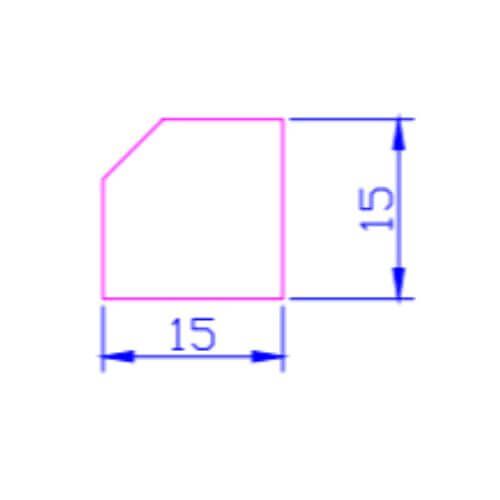 PVC Square Section - 15mm x 5mtr White