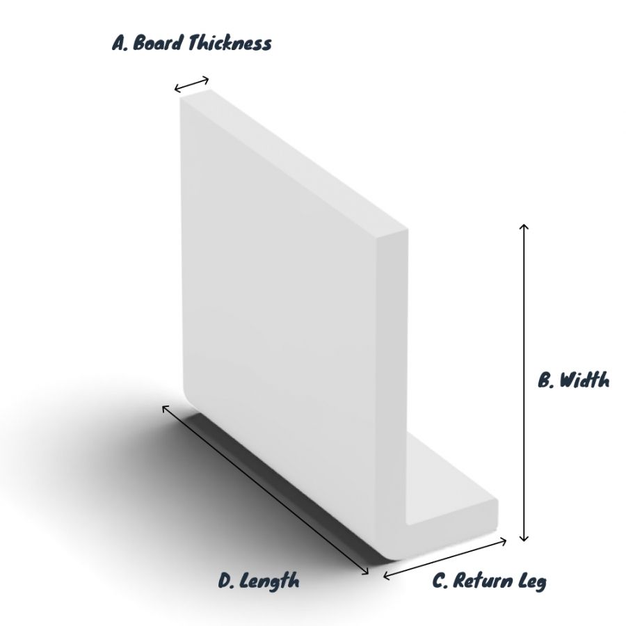 200mm White Fascia Capping Board - 10mm x 5mtr