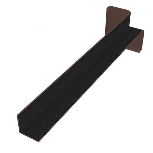 Black Ash Woodgrain Fascia Board Internal Corner - 300mm