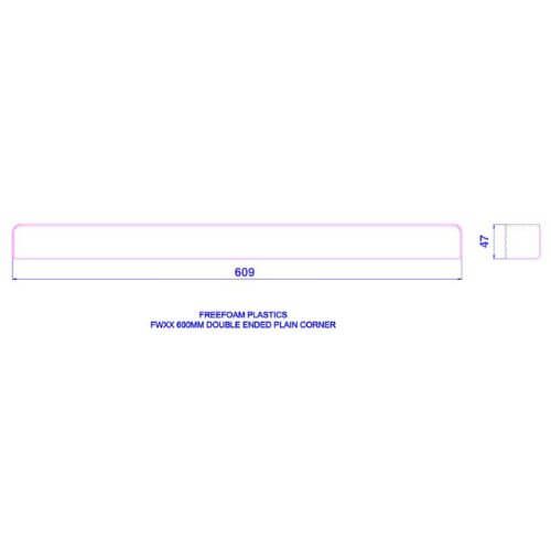 Anthracite Grey Woodgrain Fascia Board Double End Corner - 600mm x 45mm