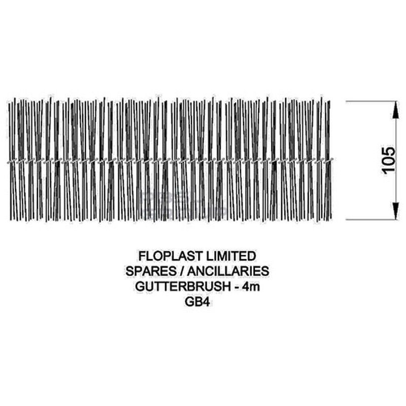FloPlast Gutterbrush - 4mtr Black