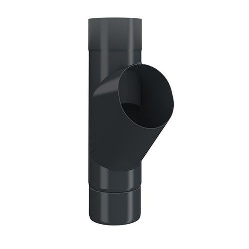 Lindab Steel Downpipe Branch 100mm - 100mm Anthracite Grey