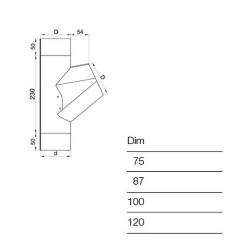 Lindab Steel Downpipe Branch 100mm - 100mm Brown