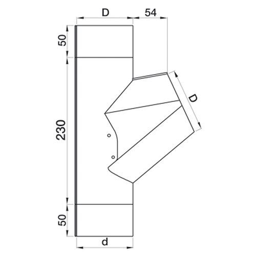 Lindab Steel Downpipe Branch 75mm - 75mm Anthracite Grey