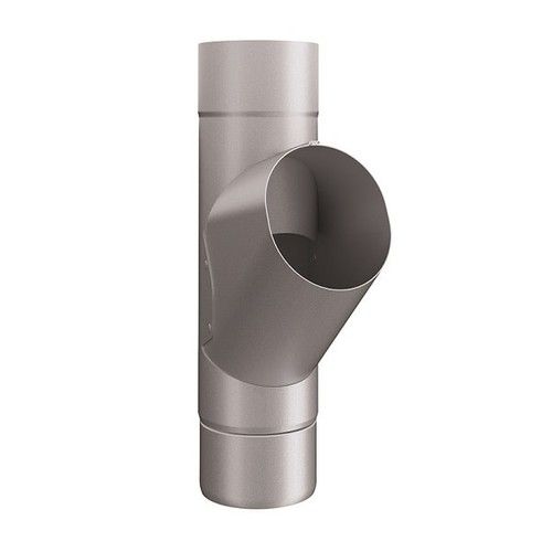 Lindab Steel Downpipe Branch 87mm - 87mm Silver Metallic