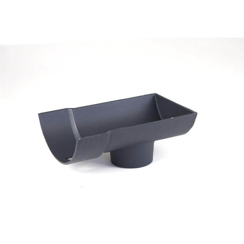 Cast Iron Half Round Gutter Stopend Outlet - 125mm for 100mm Downpipe Primed