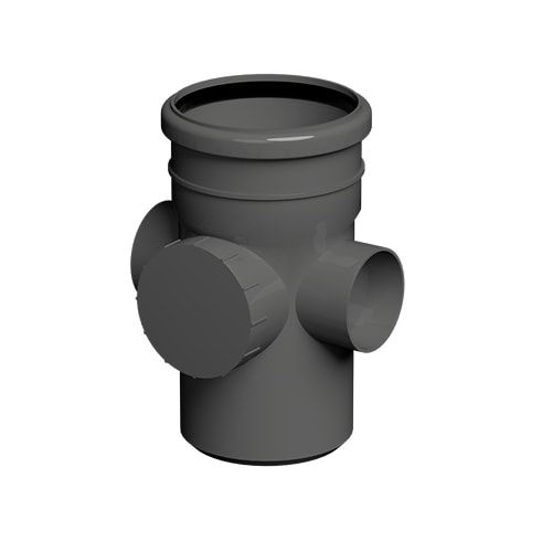FloPlast 110mm Industrial/Xtraflo Downpipe Kit - Hopper w Access Pipe - Grey