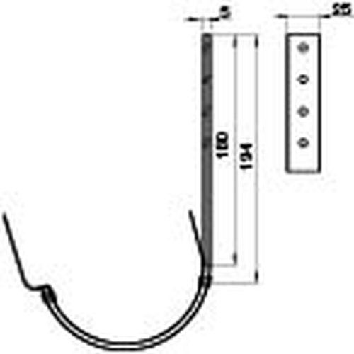 Lindab Steel Gutter 180mm Flex-Fit Rafter Bracket - 150mm Graphite