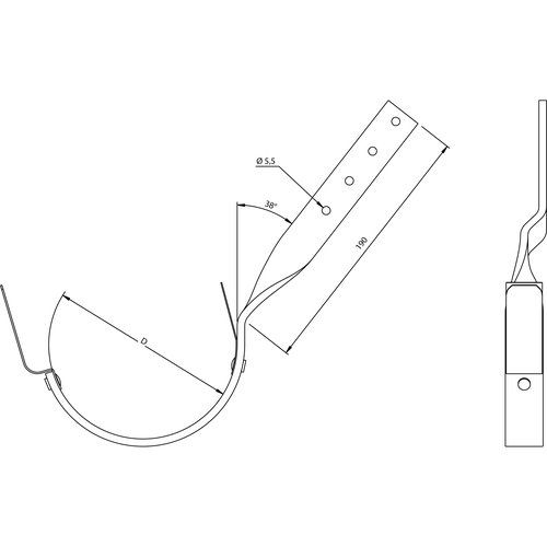Lindab Steel Gutter Side Fix Rafter Bracket - 125mm Coffee Brown