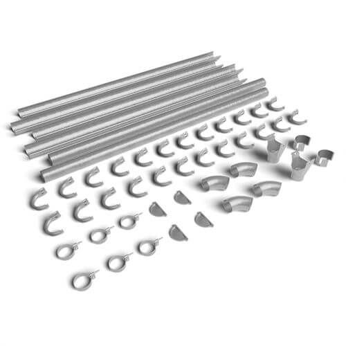 Galeco Steel Gutter Standard Shed Pack Apex Style Roof - 12x6-20x12 Galvanised