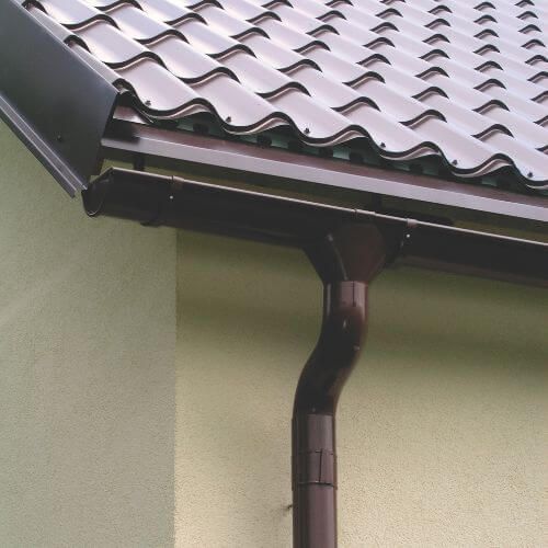 Lindab Steel Intermediate Downpipe - 75mm x 1mtr Coffee Brown