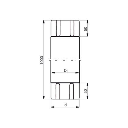 Lindab Steel Intermediate Downpipe - 75mm x 1mtr Graphite
