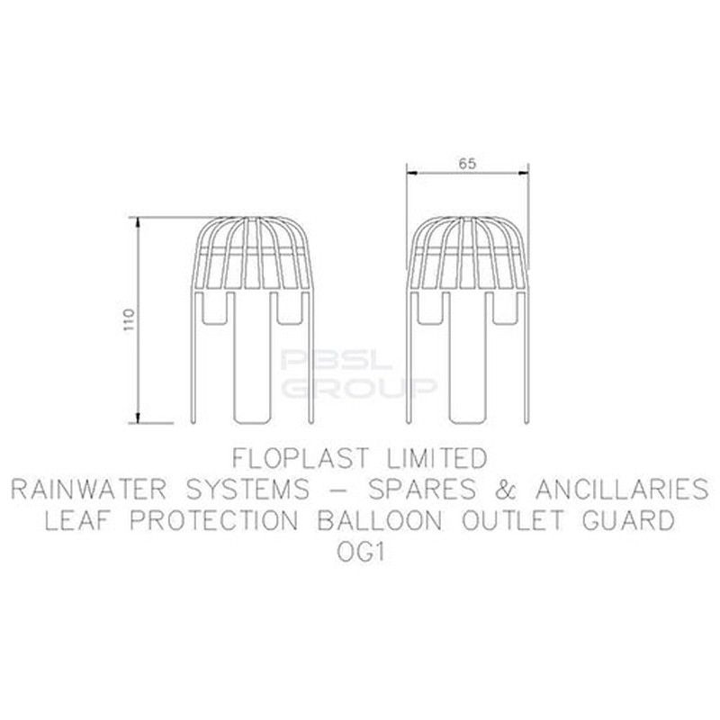FloPlast Gutter Balloon Outlet Leaf Guard