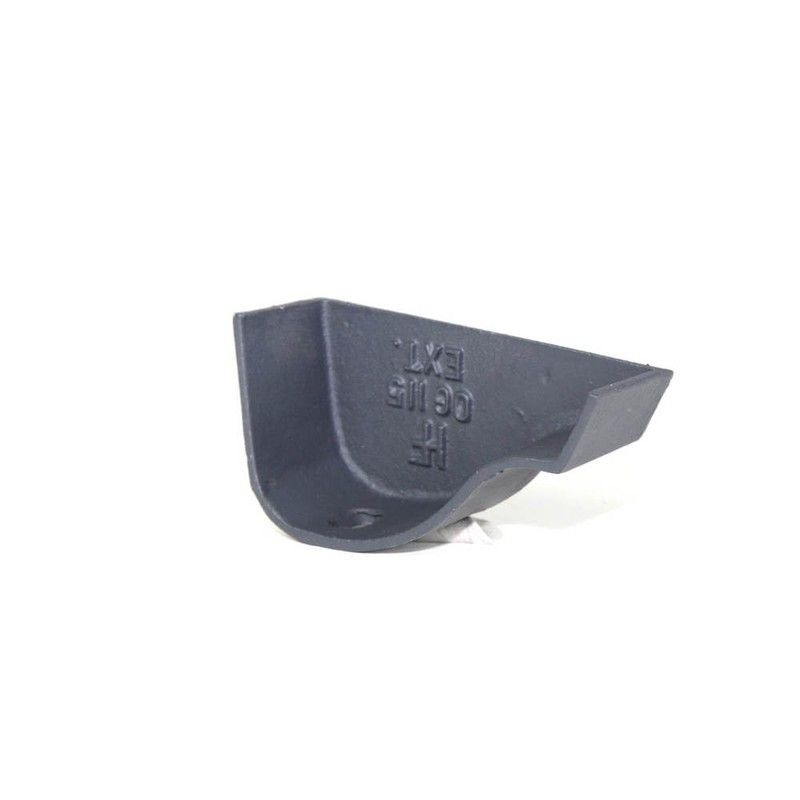 Cast Iron Ogee Gutter Right Hand External Stopend - 100mm Primed