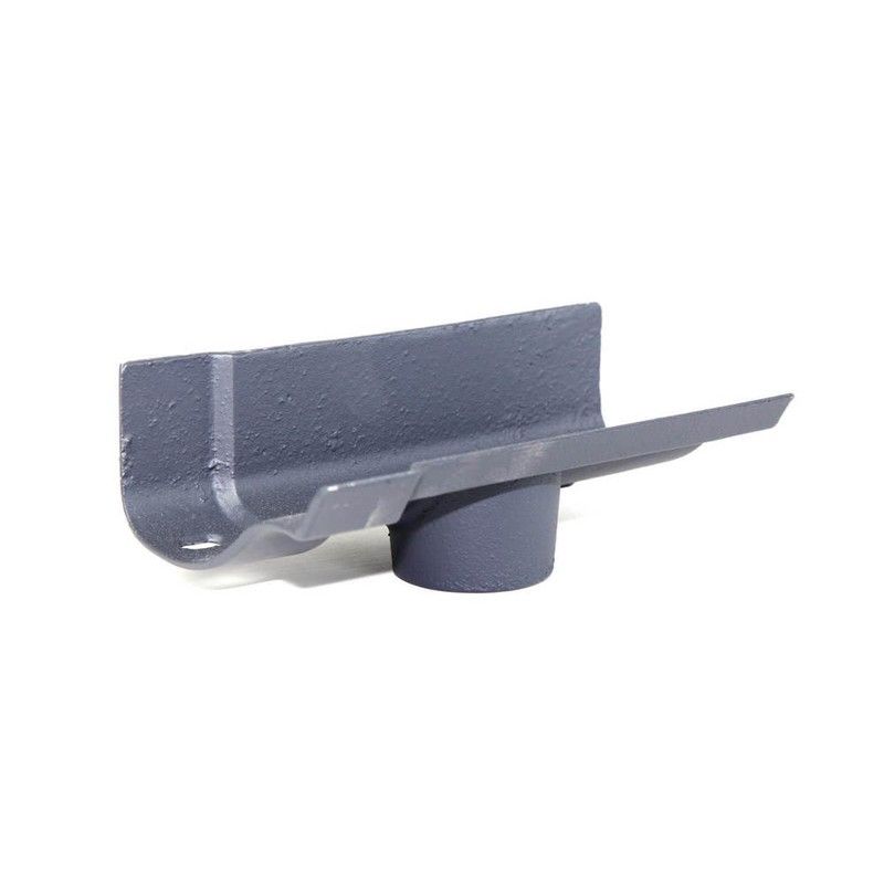 Cast Iron Ogee Gutter Running Outlet - 125mm for 65mm Downpipe Primed